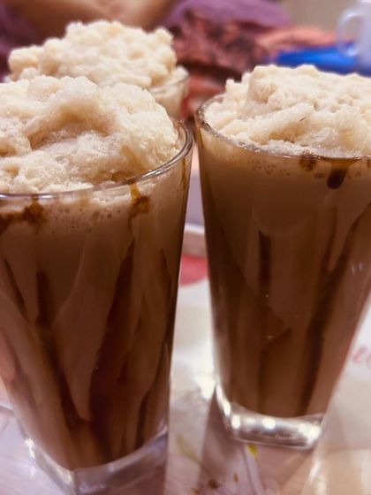 Glasses of Hazelnut Cold Coffee ready to be served. It's a great beverage to offer at parties.