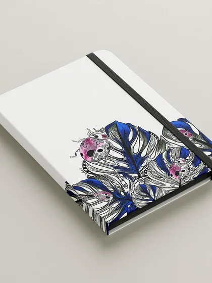 Here is the ladybug illustration on a custom notebook. It shows how my art can be used to create beautiful, personalized stationery.