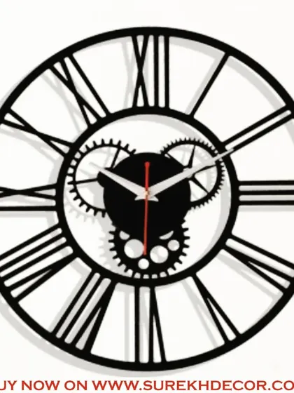 We've added a touch of industrial design to this vintage-style wall clock with exposed gear details at its center. The classic Roman numerals combined with the mechanical accent create a unique and engaging timepiece.