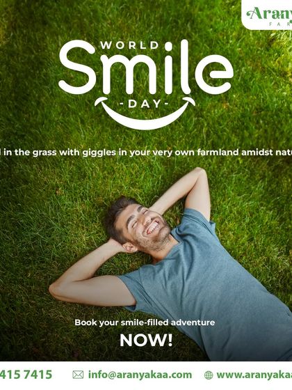 On World Smile Day, I invite you to roll in the grass with giggles in your very own farmland. Book your smile-filled adventure with us.