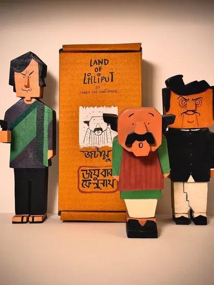 This is a glimpse into my limited edition 'Joy Baba Felunath' series. It shows some of the key characters alongside the custom packaging, making it a complete collectible set for any fan of Satyajit Ray's cinematic world.