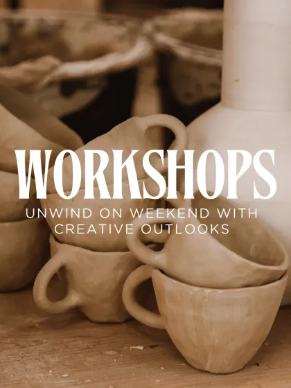A close-up of handmade pottery cups, representing the creative workshops I offer to help you unwind on the weekend.