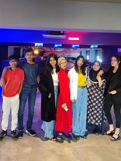 A group of friends enjoying their day out.