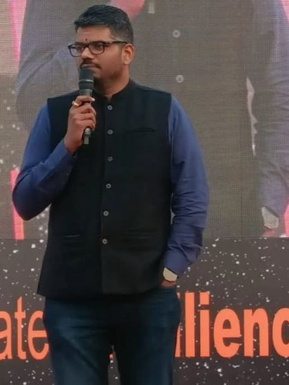 A close-up shot of me speaking at the Kashmiri Pandit genocide anniversary. It is our duty to ensure their story is never forgotten and justice is pursued.