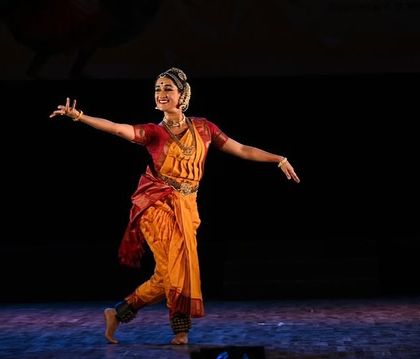 A lyrical, flowing movement from a piece I performed in Kolkata. Kuchipudi is known for its seamless blend of sharp, rhythmic patterns and graceful, fluid motions.