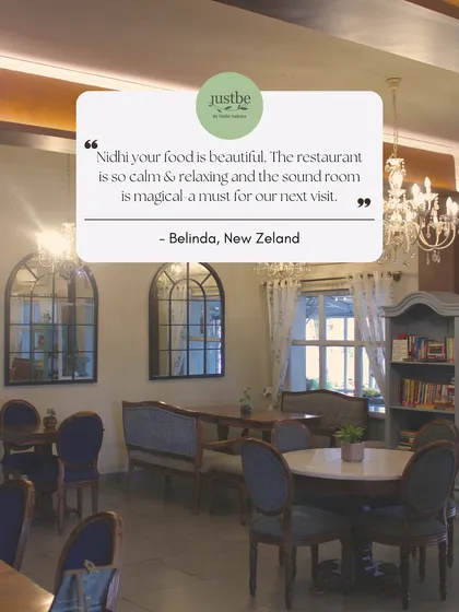 "Nidhi your food is beautiful. The restaurant is so calm & relaxing and the sound room is magical, a must for our next visit." - Belinda, New Zealand. We love creating these soulful experiences.