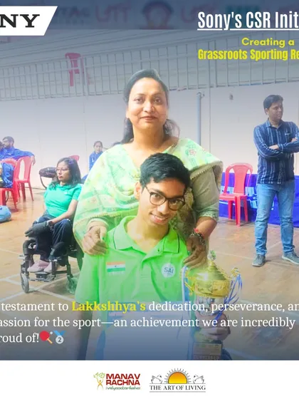 A moment of pride with Lakkshhya Gupta after his Silver medal win. This is a testament to his dedication and the success of the Sony CSR initiative we host.