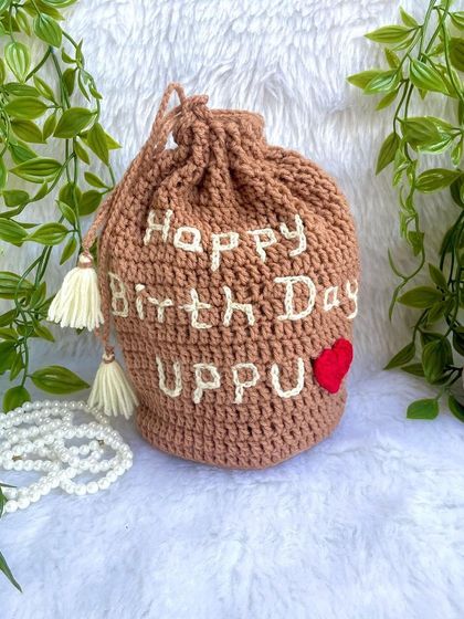 The birthday drawstring bag.