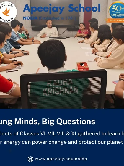 Young minds asked big questions during the session with Prof. Solanki. Students from various classes gathered to learn how solar energy can power change and protect our planet, showing their deep curiosity and commitment.