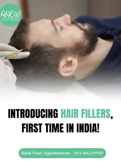 I am proud to introduce Hair Fillers to India for the first time. This innovative treatment is designed to add volume and density to thinning hair, offering a new solution for those seeking fuller locks.
