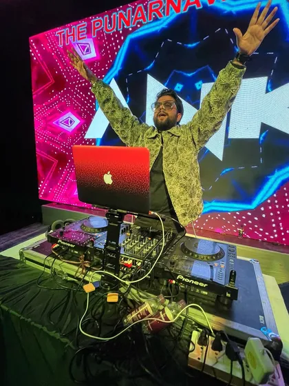 Hands up for a great night. This was a massive New Year's Eve party at a resort in Dehradun. As a destination wedding DJ, I'm ready to bring the party to any location.