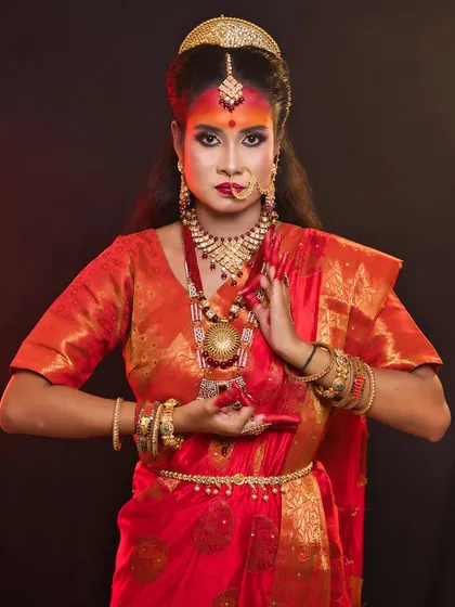 A beautiful depiction of Maa Katyayani, another form of Durga, created for the Navratri series.