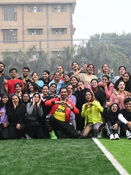 We love bringing our energy outside the studio. Here's our massive group from a corporate Zumba event at Christ University, proving that fitness is a great way to build team spirit.