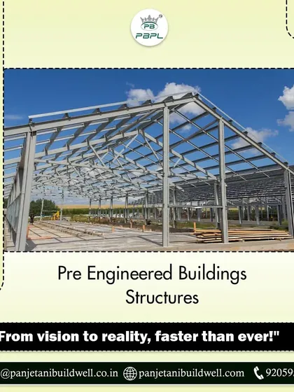 From vision to reality, faster than ever. This image shows the foundational structure of a Pre-Engineered Building, the first step in a rapid and efficient construction process.