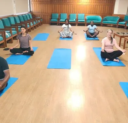 Our fourth Teacher Training batch of 2025 in Noida, featuring students from around the world. We create a nurturing environment for individuals to grow spiritually, mentally, and physically.