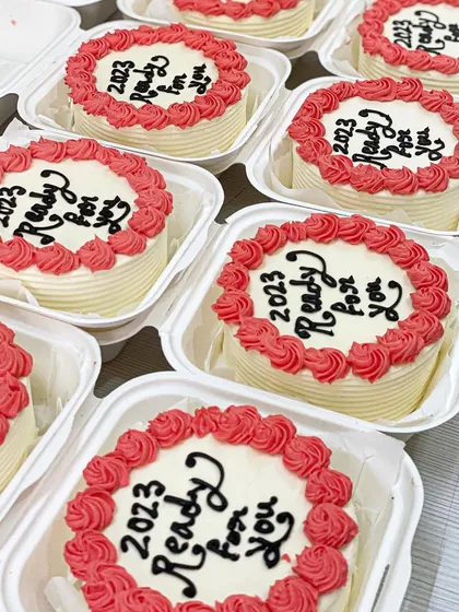 Ringing in the new year with these custom "2023 Ready For You" bento cakes. They were the perfect little treat for New Year's Eve parties.