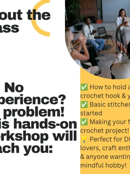 Stop scrolling and start creating. My hands-on workshop will teach you everything from holding a hook to making your first project, with a free kit and coffee included. The testimonials speak for themselves.