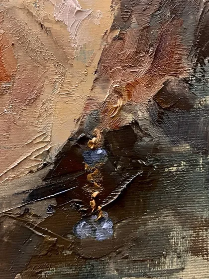 A close-up from my piece "The Smile Spectrum," focusing on the emotional expression of children. The thick, deliberate strokes of oil paint are used to convey energy and emotion in a way that feels immediate and raw.