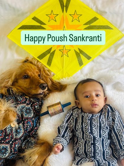 A sweet picture of our boys celebrating Poush Sankranti, a festival of harvest and joy.