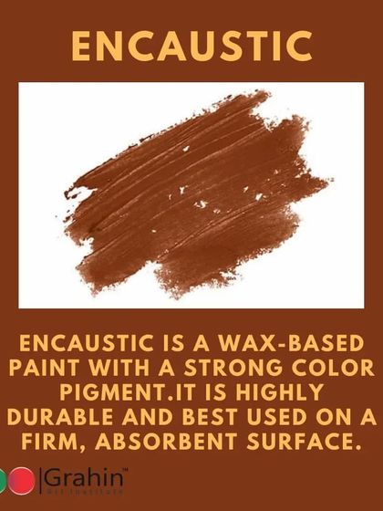 Encaustic is a wax-based paint with strong pigments. It is a highly durable medium that is best used on a firm, absorbent surface, creating unique textural effects.