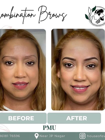 A fantastic example of how Combination Brows can correct asymmetry and create a balanced, polished look. The result is both bold and beautiful.