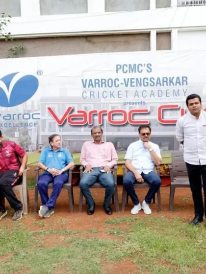 The full panel of coaches and guests seated at the Varroc Cup prize distribution ceremony.