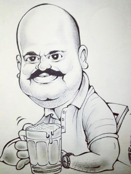A fun, promotional caricature from my archives. Sometimes you just want to see yourself relaxing with a cold one, and a caricature can capture that perfectly.