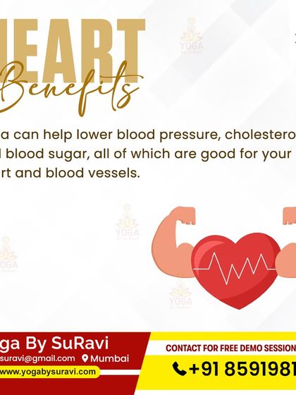 Yoga provides significant heart benefits by helping to lower blood pressure, cholesterol, and blood sugar.