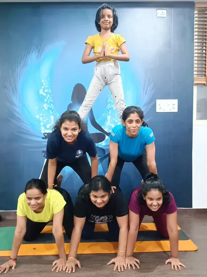 Teamwork makes the dream work. This human pyramid is one of our favorite group activities, teaching kids about support, stability, and how we can achieve more together.