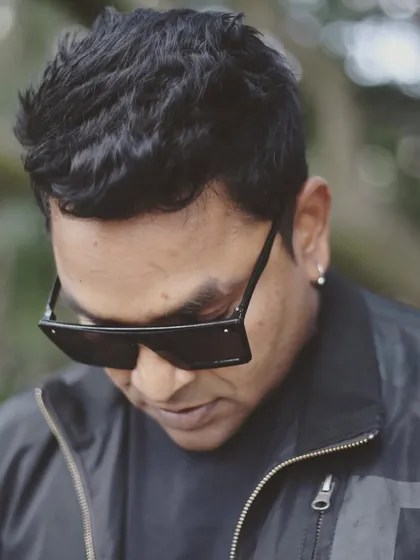 A close-up portrait. For me, the music is a spiritual journey, and I try to bring that soulfulness to every set I play.