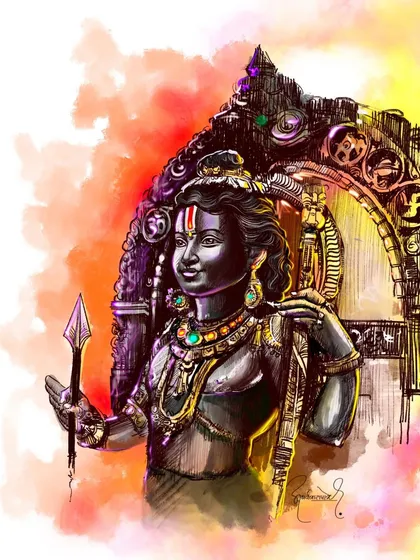 My fully colored digital painting of Ram Lalla, based on the sacred idol. I used a mix of sketch-style lines and rich colors to bring a sense of life and divinity to the artwork.