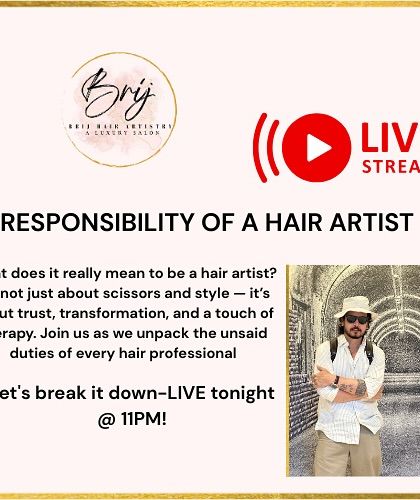 Announcing a live session on the responsibilities of a hair artist. It's about more than just style; it's about trust, hygiene, education, and professionalism.