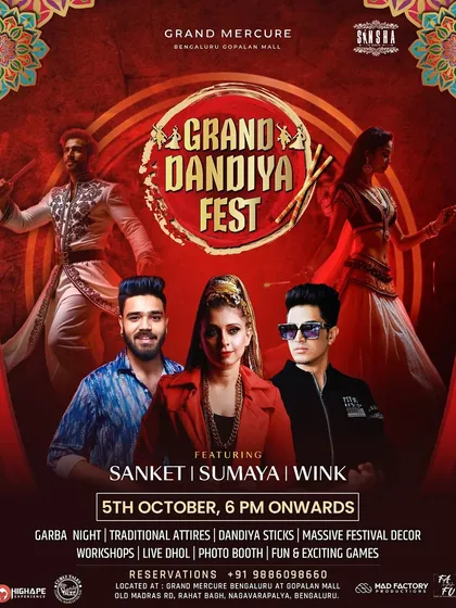 I specialize in making festive events unforgettable. Here's the poster for the Grand Dandiya Fest, where I played alongside other top DJs to create a massive, traditional Garba and Dandiya celebration.