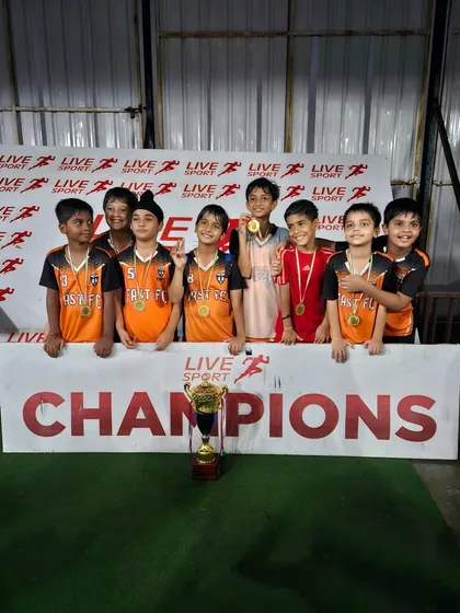 Our U9 team celebrating their championship win in the Junior League held in Gurgaon. We are proud to see our youngest players achieve success.