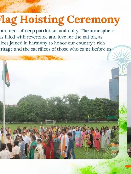 Another view of our flag hoisting ceremony, a moment of unity and reverence. Voices joined in harmony to honor our country's heritage and the sacrifices of those who came before us.