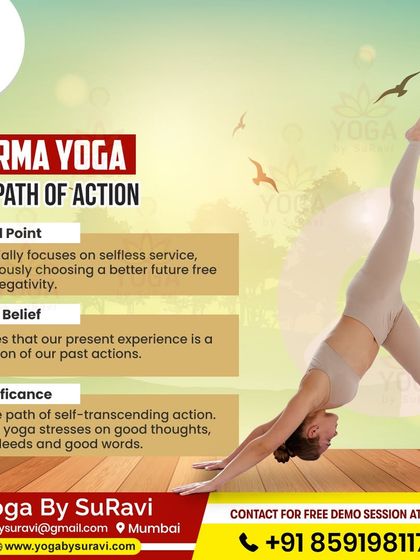 Karma Yoga, the path of selfless action, is one of the five branches we teach. It emphasizes good thoughts, deeds, and words.