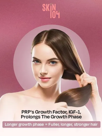 The secret to fuller, stronger hair lies in extending the growth phase. Our PRP treatments are rich in growth factors like IGF-1, which prolong this crucial phase, resulting in healthier and longer hair.