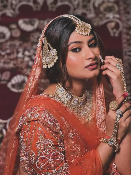 A portrait from the 'Heeramandi' inspired shoot, capturing a look of 'Qurbat' or closeness.
