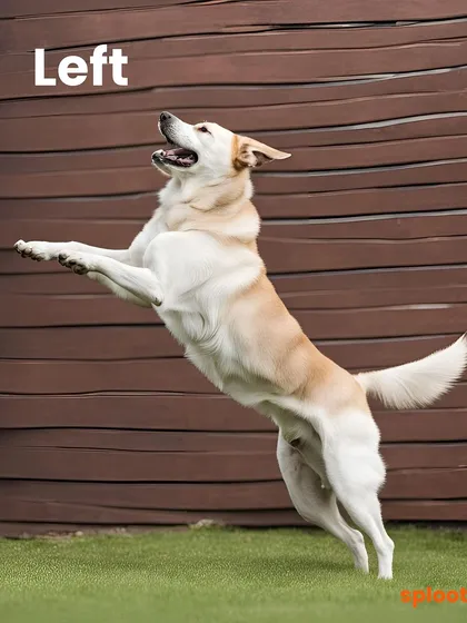 Left paw up if you agree! The other side of our happy, jumping dog.