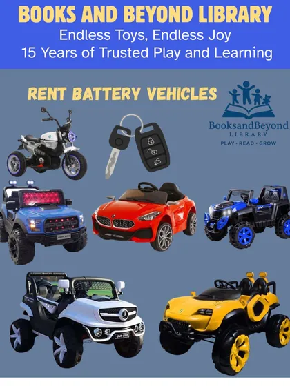Why settle for one car when you can rent them all? My library includes a wide selection of battery-operated vehicles, from rugged jeeps to sleek sports cars, all available for rent.