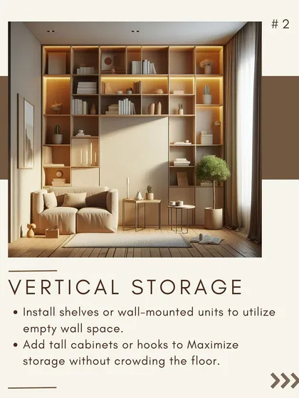 Second, not using vertical storage. I install tall shelves and wall-mounted units to draw the eye upward and maximize storage without crowding the floor.