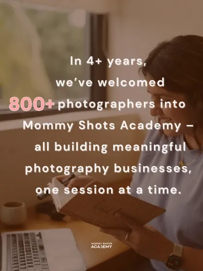 A graphic celebrating that over 800 photographers have been part of the academy, building meaningful businesses.