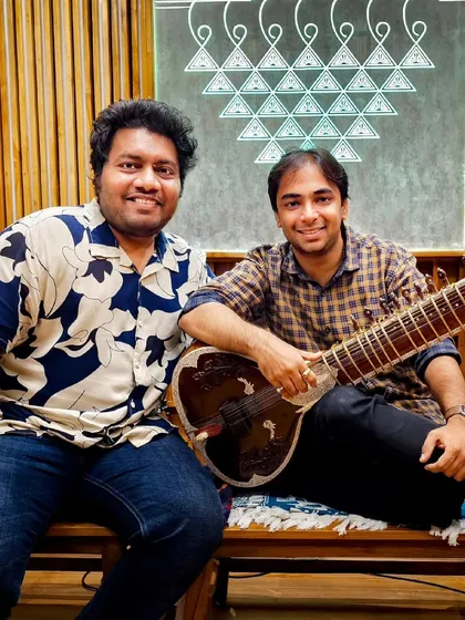 Recording for an SBI Life ad film with composer Santosh Jagdale. It's always fulfilling to lend the sitar's voice to projects that connect with people on an emotional level.