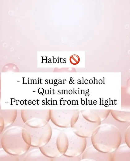 Certain habits can accelerate the aging process. I advise limiting sugar and alcohol, quitting smoking, and protecting your skin from blue light to preserve its health.
