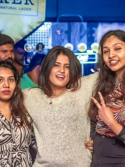 This trio is having a fun, energetic night out.