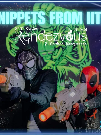 Even Spider-Man and Deadpool couldn't resist the fun at IIT Rendezvous! Cosplayers join the laser tag battle, adding another layer of excitement to the event.