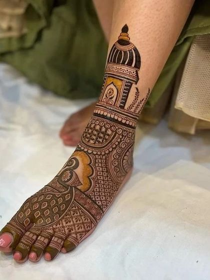 A side view of the architectural foot design, highlighting the clean lines and detailed work that goes into each piece.