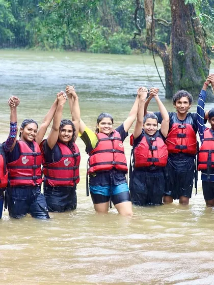 Teamwork and fun go hand in hand during our water-based activities in Barapole, Coorg. Moments like these, where campers bond and celebrate together, are at the heart of the GETHNAA experience.