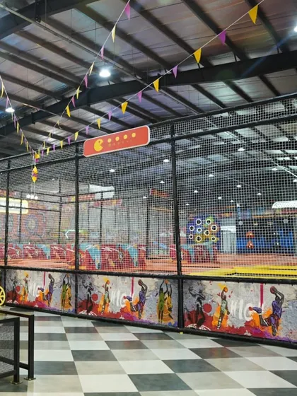 A view of our expansive play area from the dining section. The open layout allows parents to keep an eye on the kids while they relax and socialize.