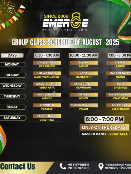 Emerge Fitness - Group Fitness Classes Your Weekly Fitness Plan: Class Schedules photo 3